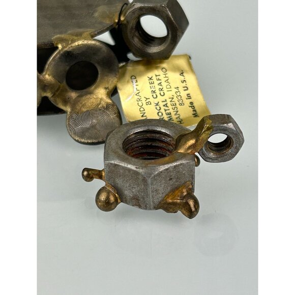 Nuts Bolts Rock Creek Metal Craft Turtles Set of 2 Gift Unique Brutalist - Picture 6 of 16